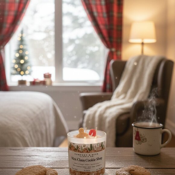 Mrs. Claus's Cookie Shop Candle, Warm Sugar Cookie And Vanilla Christmas Candle - Picture 5 of 7